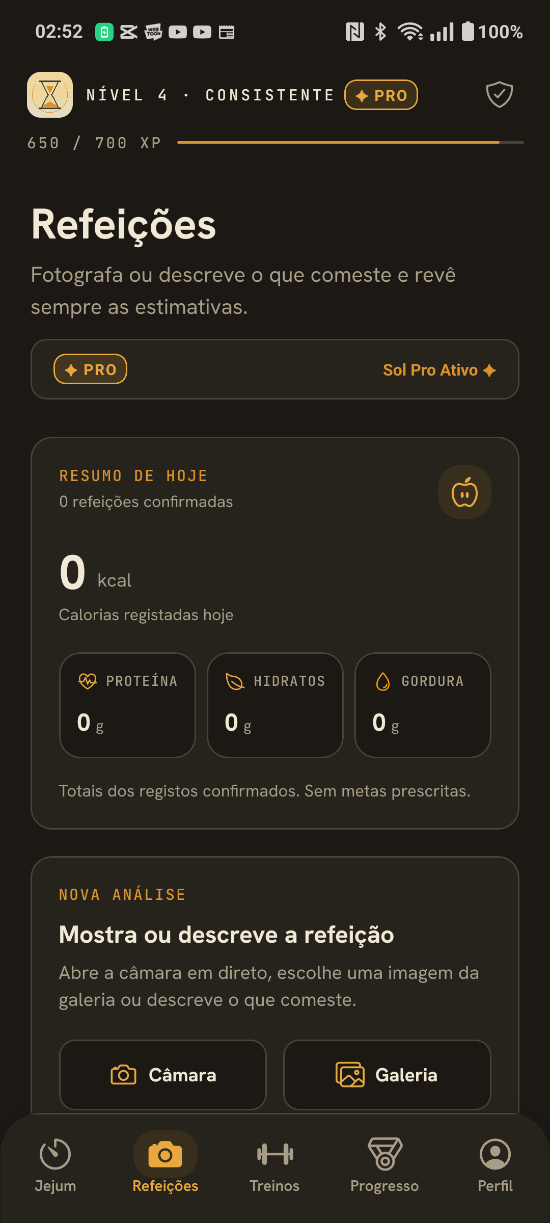 Scanner de refeições com IA