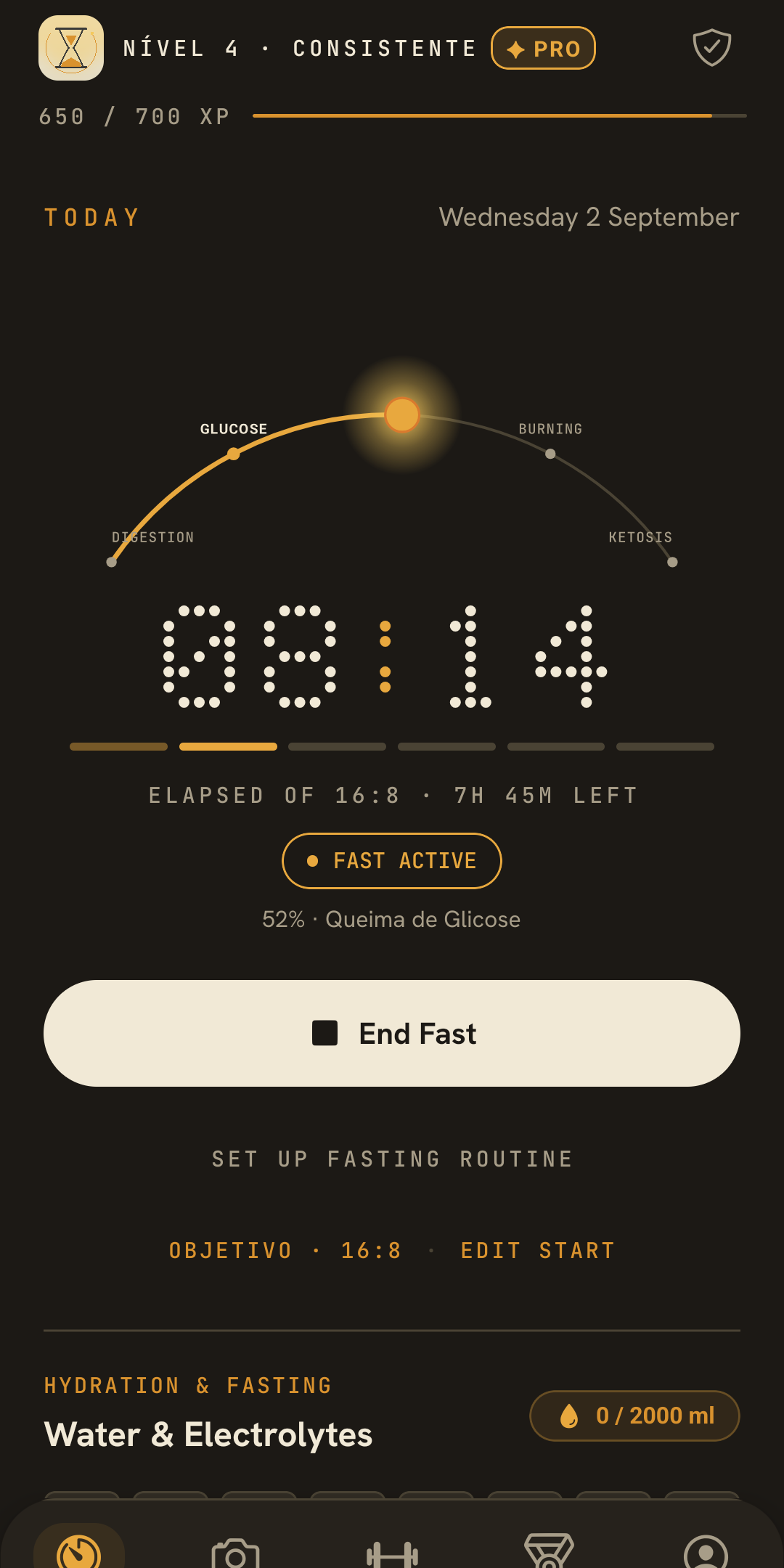 16:8 fasting timer